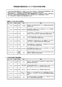 学校給食の提供状況について（平成26年度3学期）