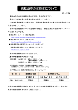 東松山市の水道水について
