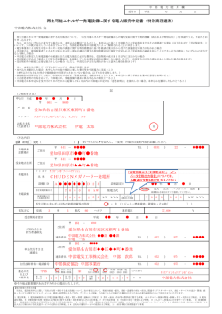 再生可能エネルギー発電設備に関する電力販売申込書（特別