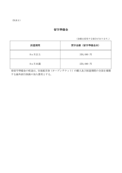 （別表2）留学準備金