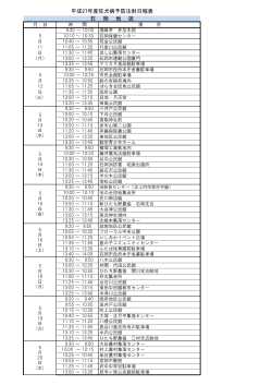 平成27年度狂犬病予防注射日程表 石 岡 地 区