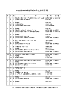 小金井市卓球連平成27年度事業計画