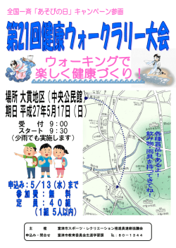 主 催 富津市スポーツ・レクリエーション推進員連絡協議会 申込み