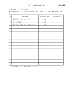 子育て支援隊登録者名簿