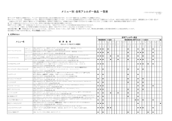 メニュー別 含有アレルギー食品 一覧表