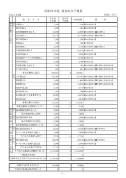 平成27年度 資金収支予算書