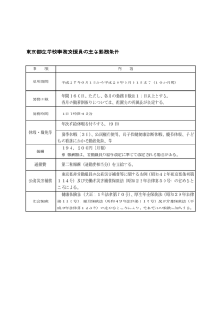 東京都立学校事務支援員の主な勤務条件
