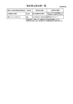 指名停止該当者一覧