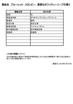 ホワイティーソープの香り 成分表示（PDF 277KB）