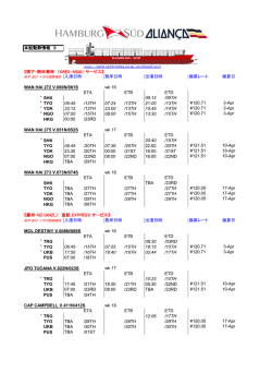 本船動静情報 1 http://www.sevenseas.co.jp/Schedule.html 《南ア