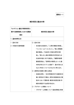 資料2－1 検討項目と論点の例