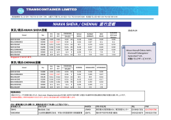 NHAVA SHEVA / CHENNAI 直行混載