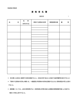 資 格 者 名 簿