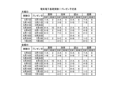 プレゼンテーション日程表