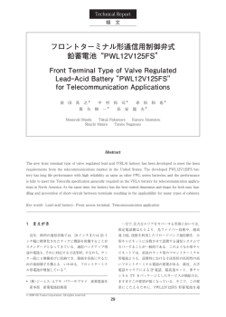 フロントターミナル形通信用制御弁式 鉛蓄電池