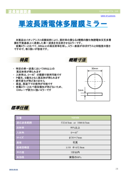 単波長誘電体多層膜ミラー