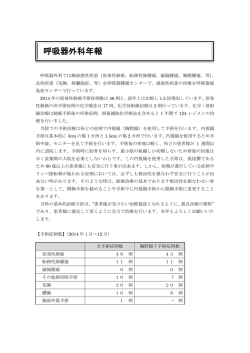 平成26年度呼吸器外科年報