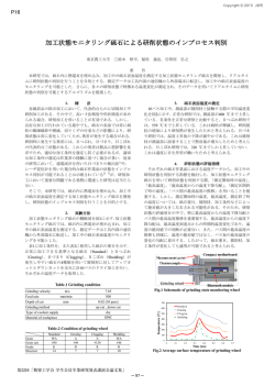加工状態モニタリング砥石による研削状態のインプロセス判別