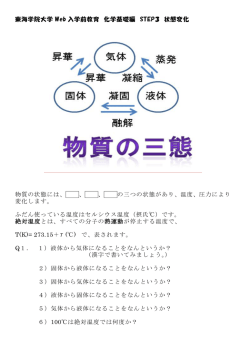 東海学院大学 Web 入学前教育 化学基礎編 STEP3 状態変化 物質の