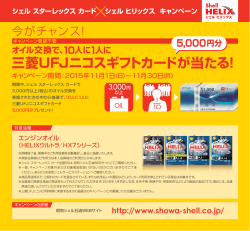 三菱UFJニコスギフトカードが当たる！