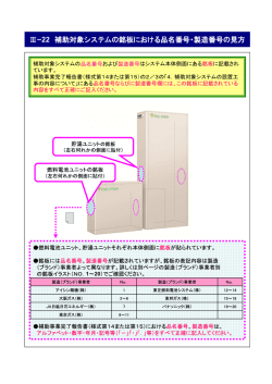 Ⅲｰ22 補助対象システムの銘板における品名番号・製造番号の見方