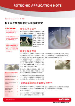 [第27回] 粉ミルク製造における温湿度測定