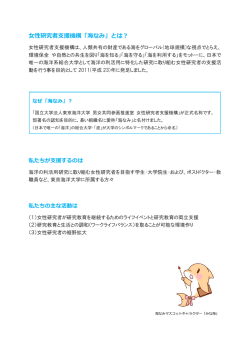 女性研究者支援機構「海なみ」とは？
