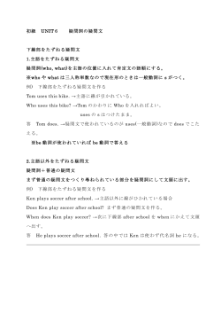初級 UNIT6 疑問詞の疑問文 下線部をたずねる疑問文 1.主語を