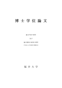 博 士 学 位 論 文