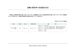 退職公務員等の役員就任状況 （平成27年10月1日