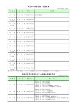 協会の役員に就任している退職公務員の状況 高圧ガス保安協会 役員名簿