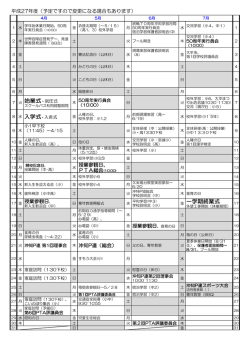 始業式・就任式 8 水 入学式・入舎式 一学期終業式