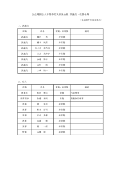 公益財団法人千葉市防災普及公社 評議員・役員名簿