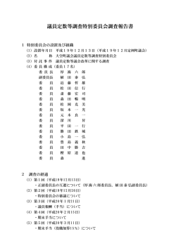 議員定数等調査特別委員会調査報告書