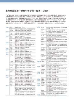主な全国施設一体型小中学校一覧表（公立）