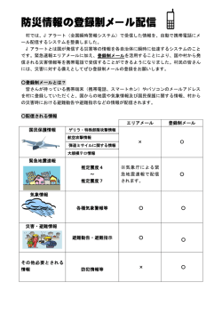 防災情報メールを配信します。（登録制）