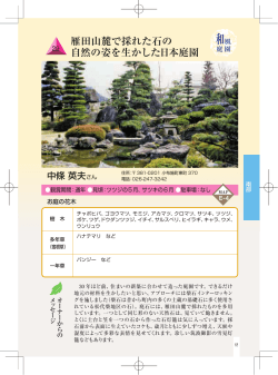 雁田山麓で採れた石の 自然の姿を生かした日本庭園