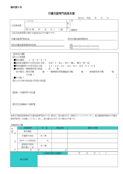 様式第3号 介護支援専門員意見書