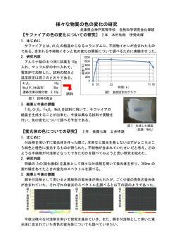 様々な物質の色 様々な物質の色の変化の研究