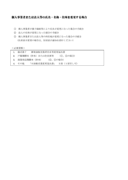 個人事業者または法人等の氏名・名称・住所を変更する場合