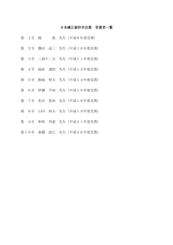 日本矯正歯科学会賞 受賞者一覧 第 1号 榎 恵 先生（平成8年度受賞