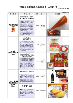 平成27年度青森県特産品コンクール受賞一覧 冷製蜜りんご