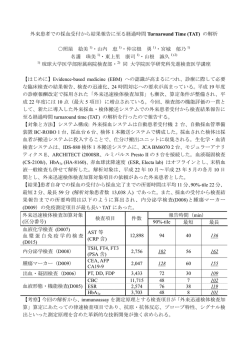 外来患者での採血受付から結果報告に至る経過時間 Turnaround Time