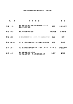 氏 名 所 属 施 設 領 域 大橋 十也 東京慈恵会医科大学総合医科学研究