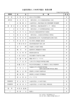 公益社団法人 日本河川協会 役員名簿