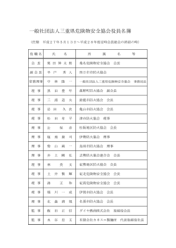 一般社団法人三重県危険物安全協会役員名簿
