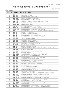 検討会メンバー一覧 - 防災ボランティアのページ