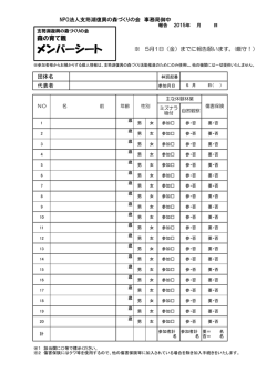 森づくりメンバーシート