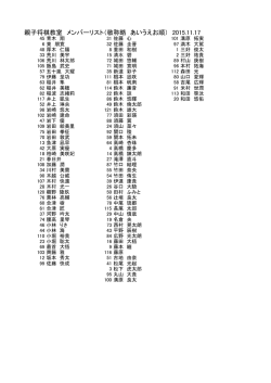親子将棋教室 メンバーリスト（敬称略 あいうえお順） 2015.11.17