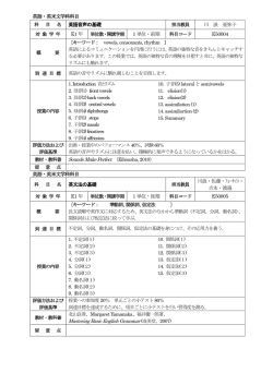 英語・英米文学科科目 名 英語音声の基礎 川 浪 亜弥子 E1 年 1 単位